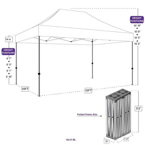 Pop-Up Canopy Tent 10x15 White