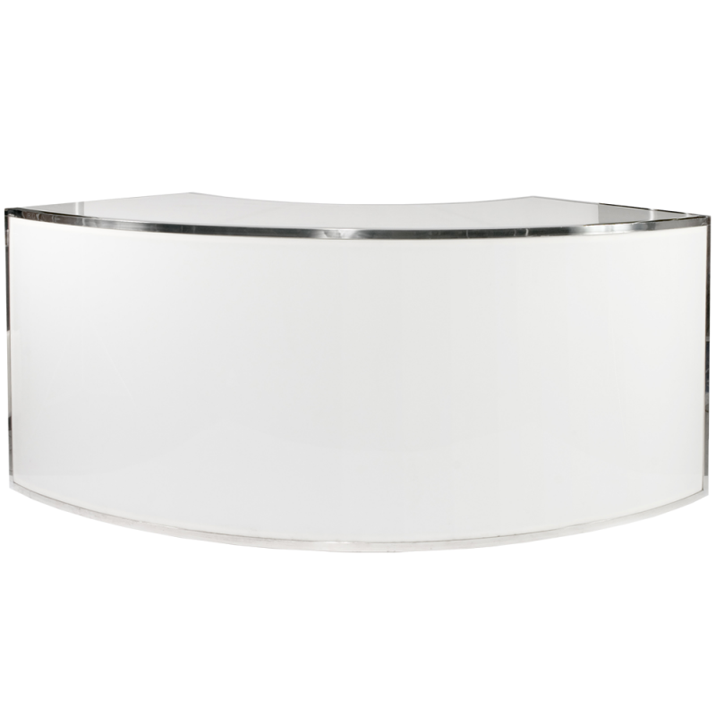 Bar Plexi Gala 1/4 Rond Blanc-Chrome