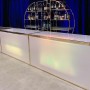 Gala Plexi Bar 6ft. Blanc Chromé Or