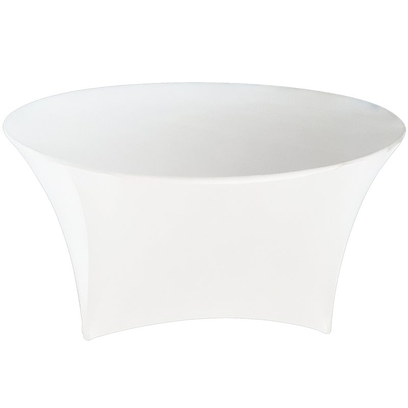 Nappe de Table en Spandex Ajustée - 60’ Ronde Blanc