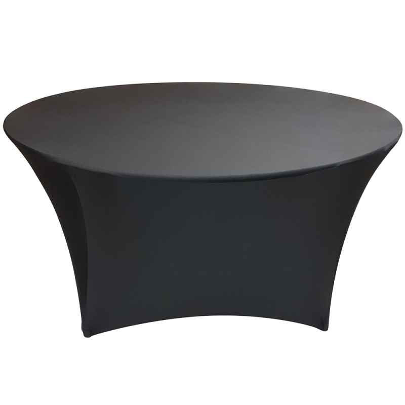 Spandex Fitted Table Cover - 60’ Round Black