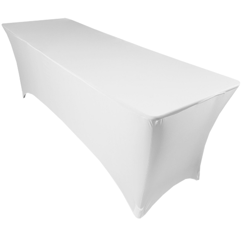 Nappe de Table en Spandex Extensible - 6’ Rectangle Blanc
