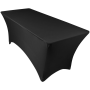 Spandex Fitted Table Cover - 6’ Rectangle Black