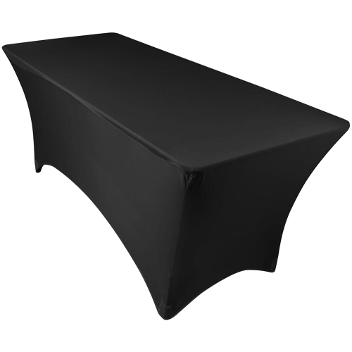 Nappe de Table en Spandex Extensible - 6’ Rectangle Noir