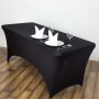 Nappe de Table en Spandex Extensible - 6’ Rectangle Noir