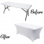 Nappe de Table en Spandex Extensible - 6’ Rectangle Blanc