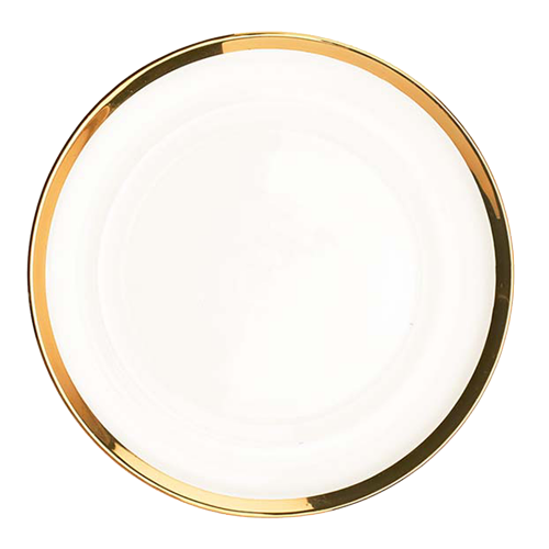 Glass Charger Plate - 13" Gold Border