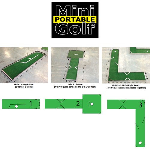 Mini Golf Portable 3-Trous